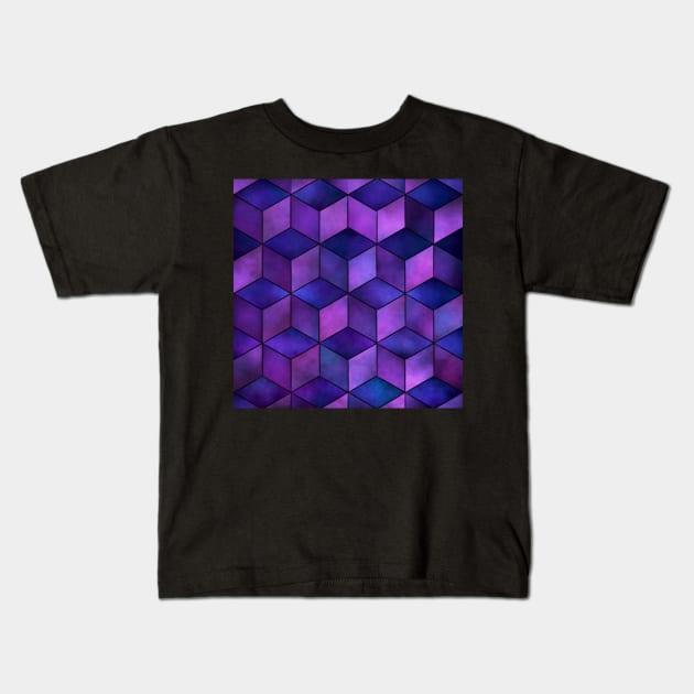 Cube Pattern Kids T-Shirt by Kcinnik